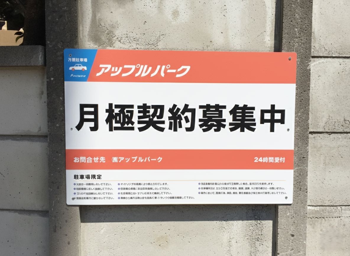 月極駐車場契約者募集の看板